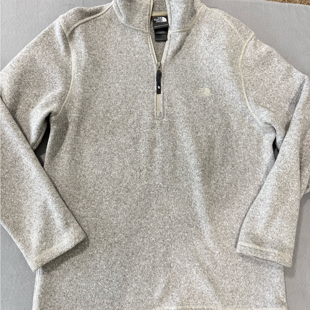 The North Face Gray Zip Up Sweater Cozy Knit Casual